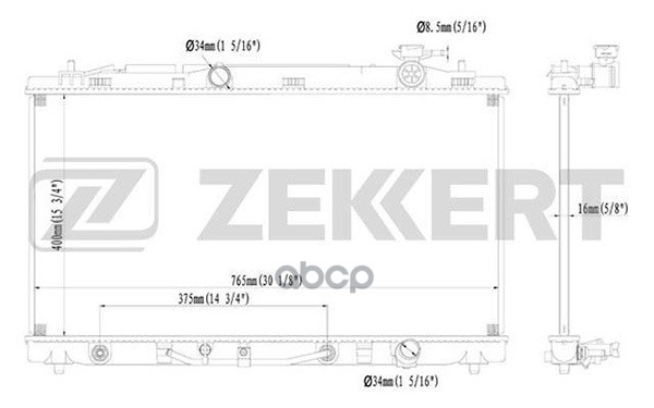 

Радиатор Охл. Дв. Toyota Camry (V40) 08- Lexus Es (V40) 06- Zekkert арт. mk-1130