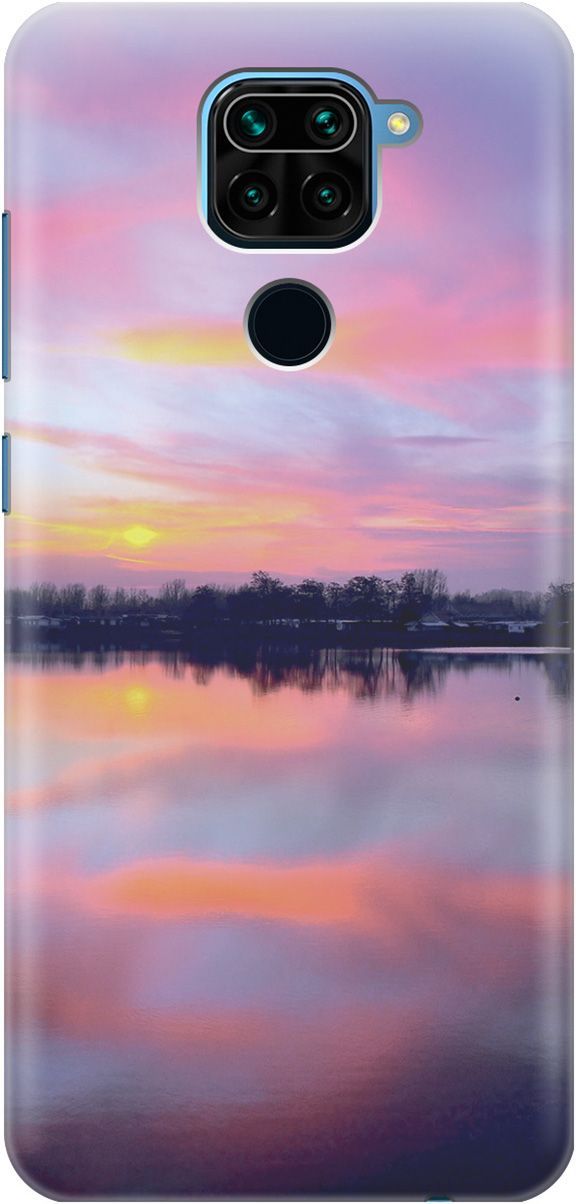 

Силиконовый чехол на Xiaomi Redmi Note 9 "Зарево над рекой", Голубой;фиолетовый, 2386