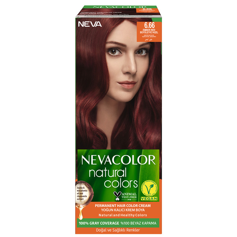 Крем-краска для волос Neva Natural Colors Стойкая 6.66 Магическое красное дерево красное и черное нов обл