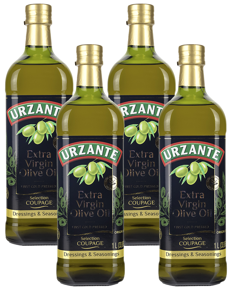 Масло оливковое Urzante Extra Virgin, 4 шт по 1 л