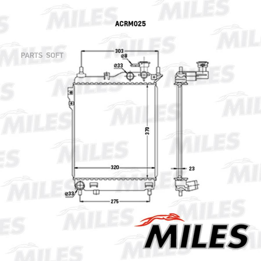 

Радиатор Miles Acrm025 Hyundai Getz 1.1-1.6 02- Miles арт. ACRM025