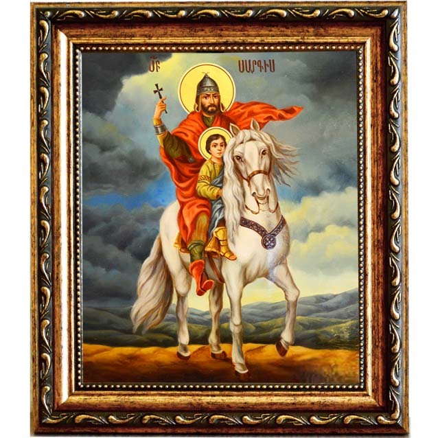 

Святой Саркис. Икона на холсте.