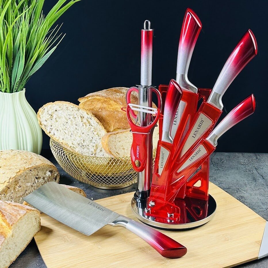 Набор ножей 9 пр. на подставке Нержавеющая сталь Lenardi (107509)