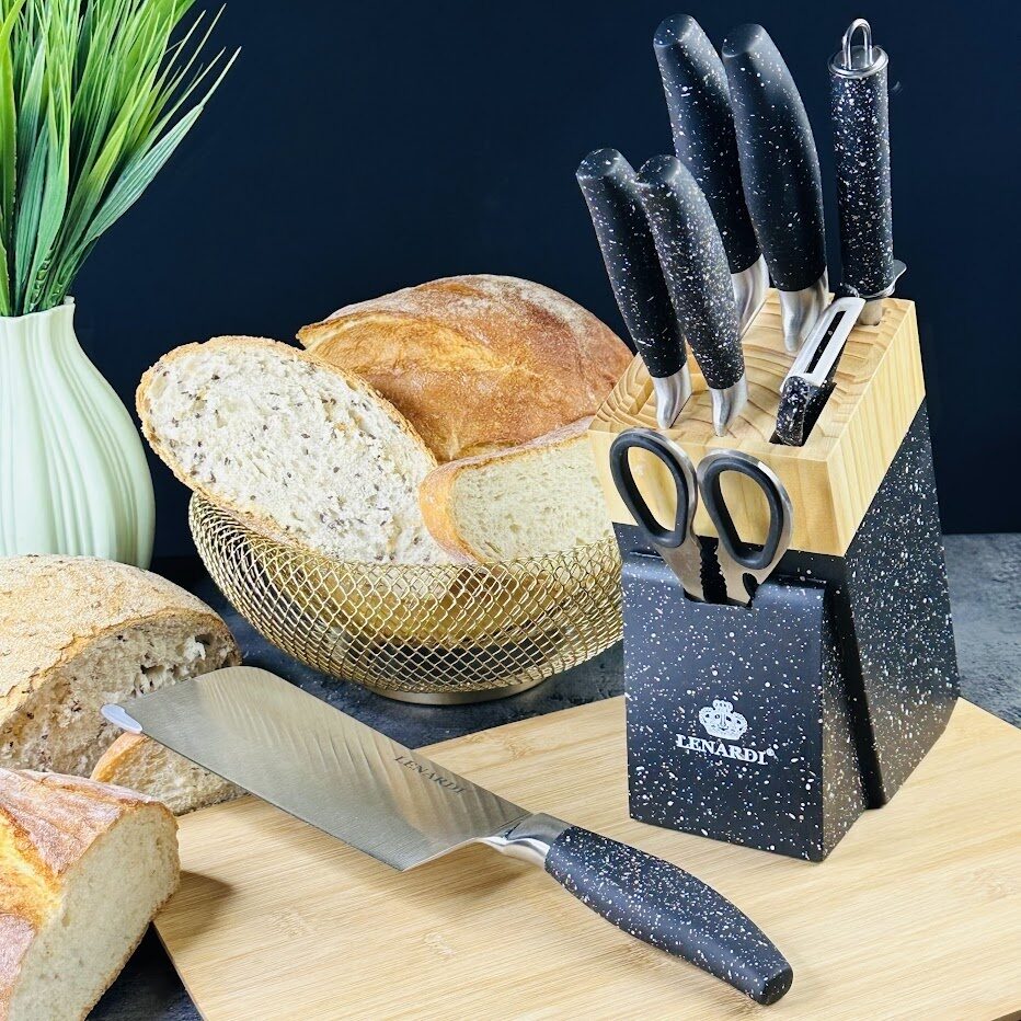 Набор ножей 9 пр. на подставке Нержавеющая сталь Lenardi (107597)