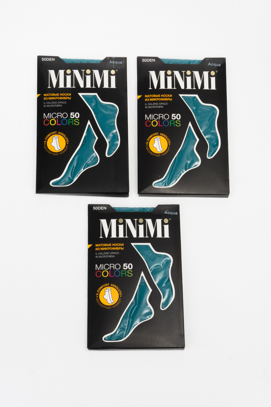 фото Набор носков женских minimi micro colors 50 3d голубых 35-40