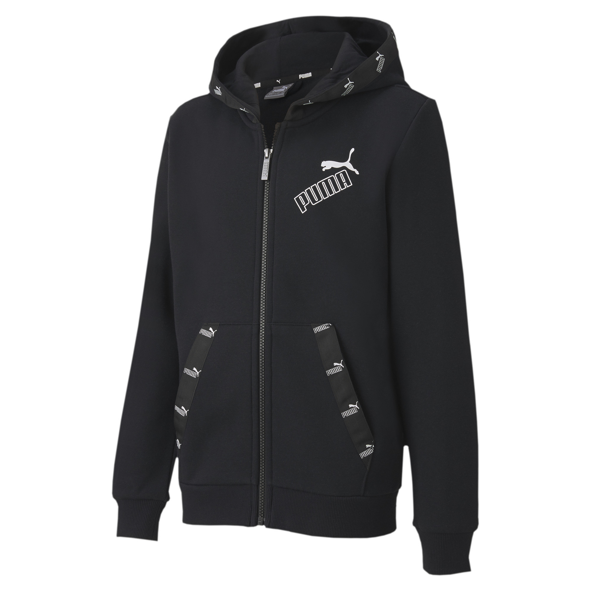 фото Толстовка puma amplified full-zip hoodie fl b 58324201 черный р.140