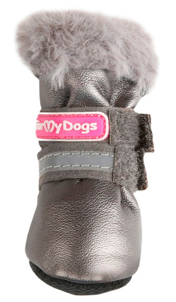 фото Сапоги для собак зимние for my dogs серый металлик fmd684-2021 4