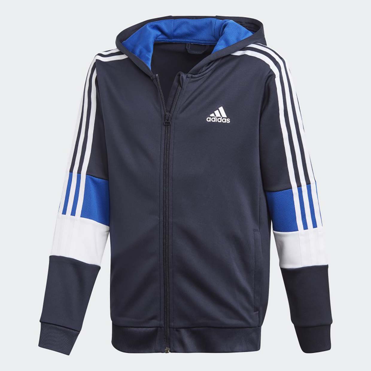 фото Толстовка adidas b a.r. 3s full zip hooded ge0560 синий р.128