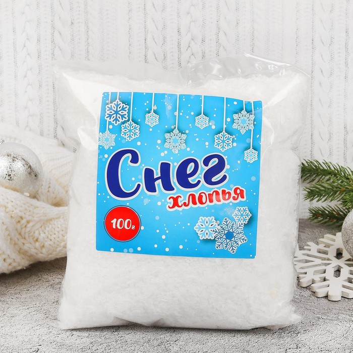 

Искусственный снег Хлопья 4528182 1 шт. белый, Хлопья