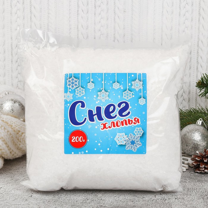 

Искусственный снег Хлопья 4528181 1 шт. белый, Хлопья