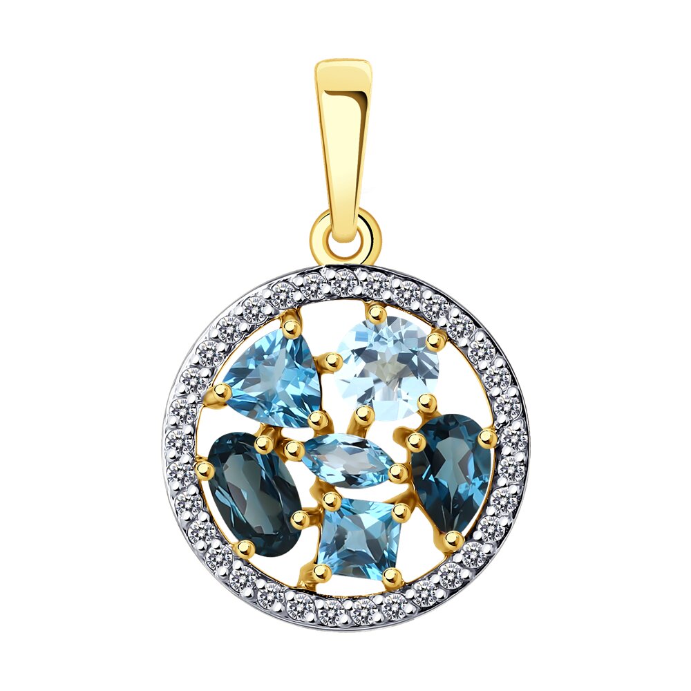 

Кулон из желтого золота Diamant 53-330-02388-1, фианит/топаз, 53-330-02388-1