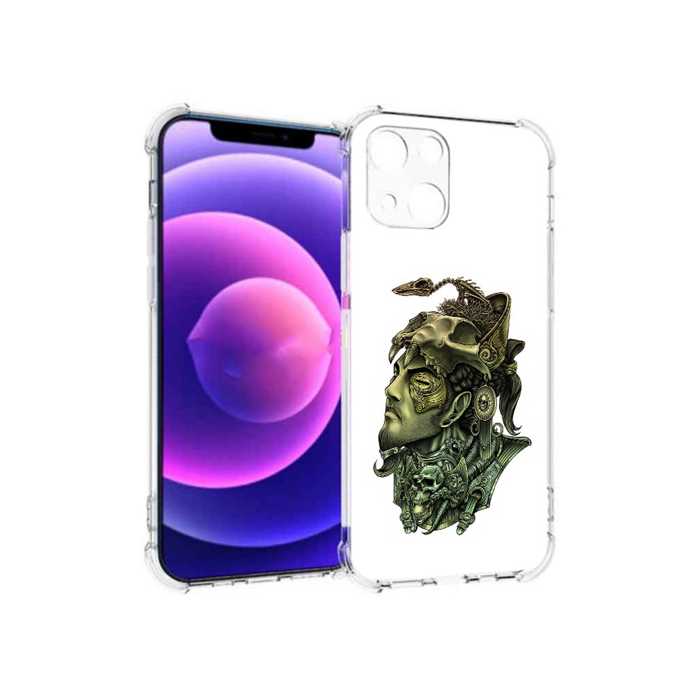 

Чехол MyPads Tocco для Apple iPhone 13 mini бронзовый воин (PT162959.608.248), Прозрачный, Tocco