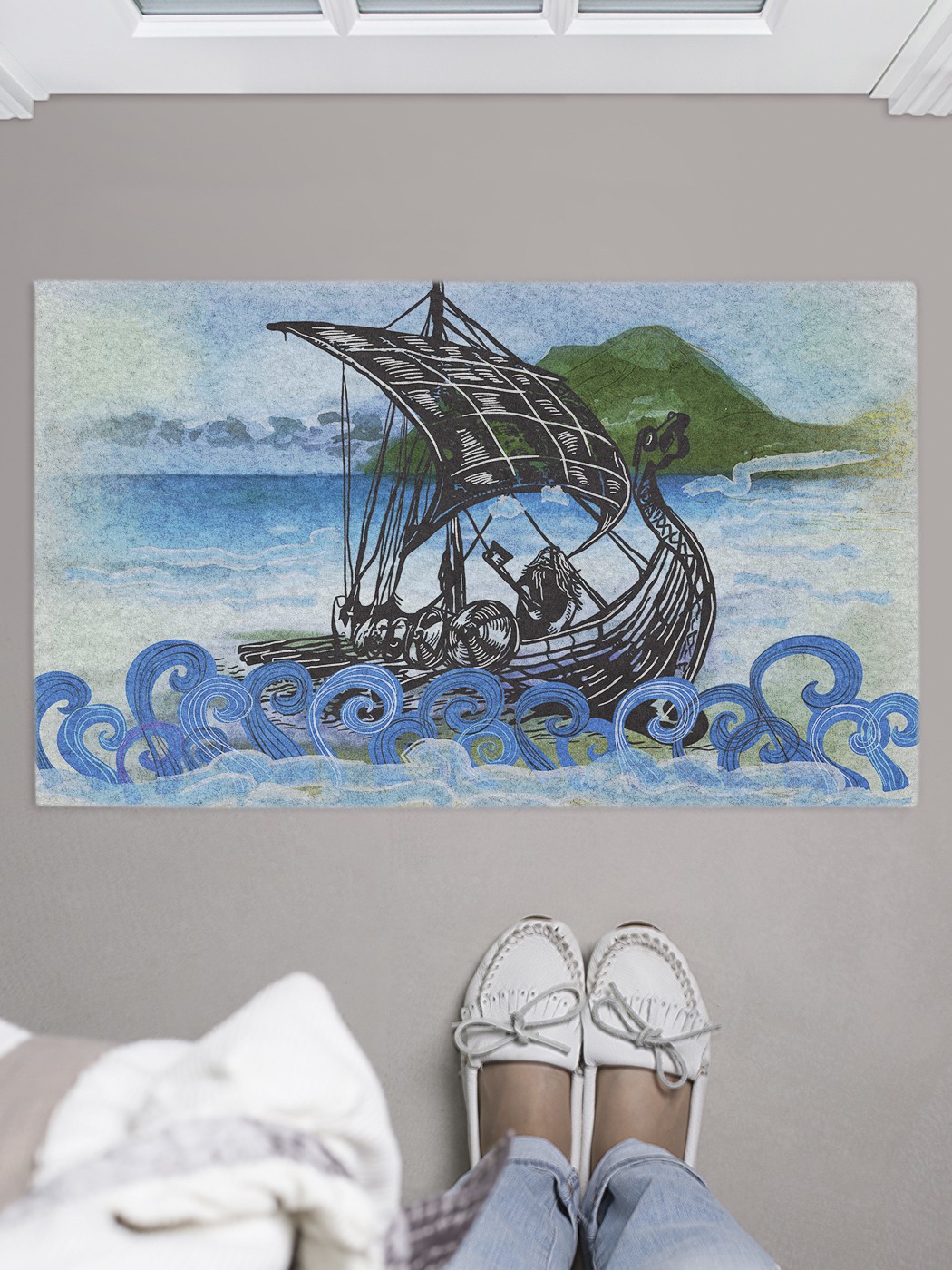 

Придверный коврик в прихожую для обуви, на резиновой основе, 75x45 см door_59752 JoyArty