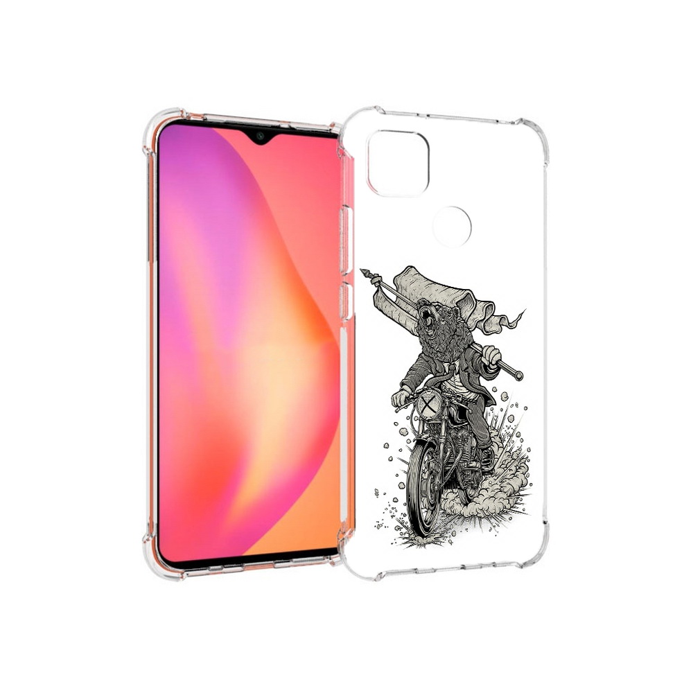 Чехол MyPads Tocco для Xiaomi Redmi 9C медведь на мотоцикле (PT152115.265.467)