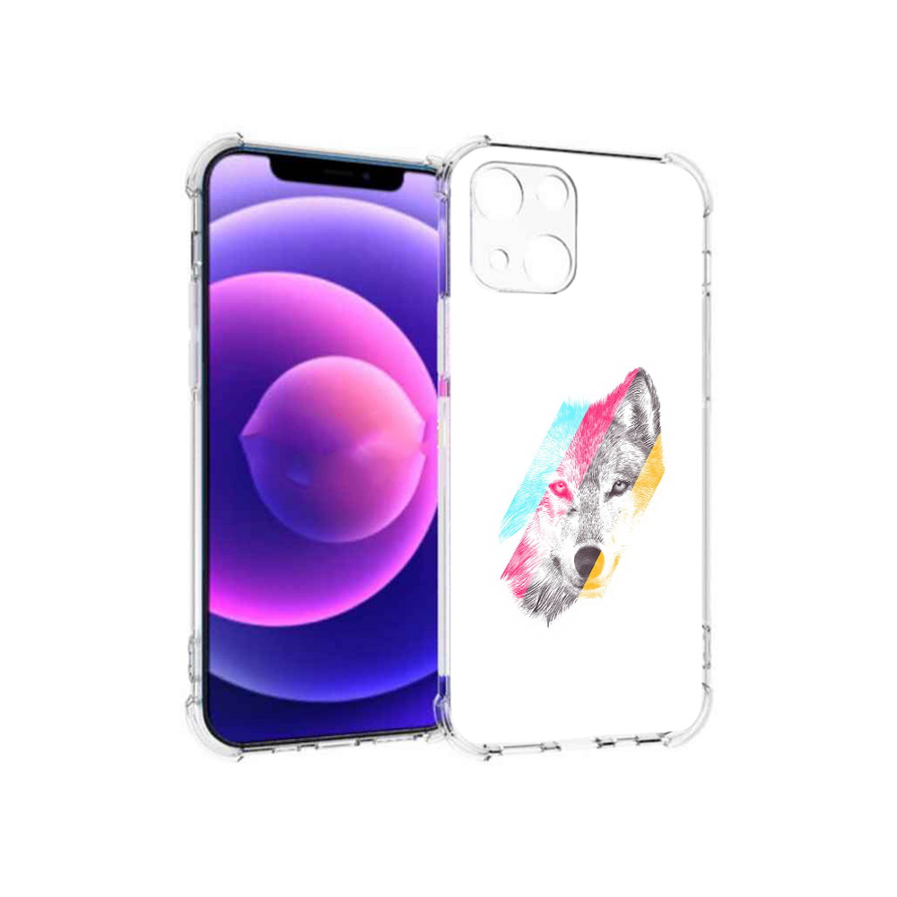 

Чехол MyPads Tocco для Apple iPhone 13 mini волк градиент (PT162959.608.268), Прозрачный, Tocco