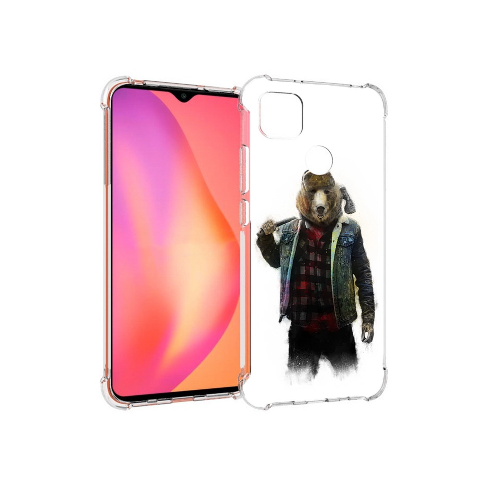 

Чехол MyPads Tocco для Xiaomi Redmi 9C медведь с топором (PT152115.265.469), Прозрачный, Tocco