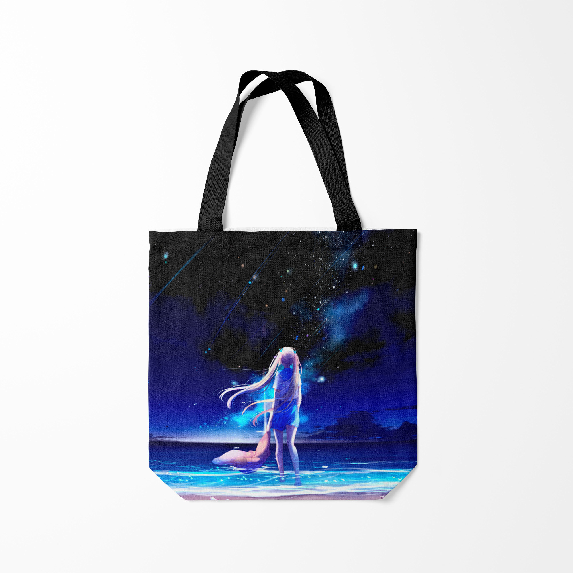 

Сумка шoппер унисекс Burnettie Animegirl Night Sea, черный, Animegirl Night Sea