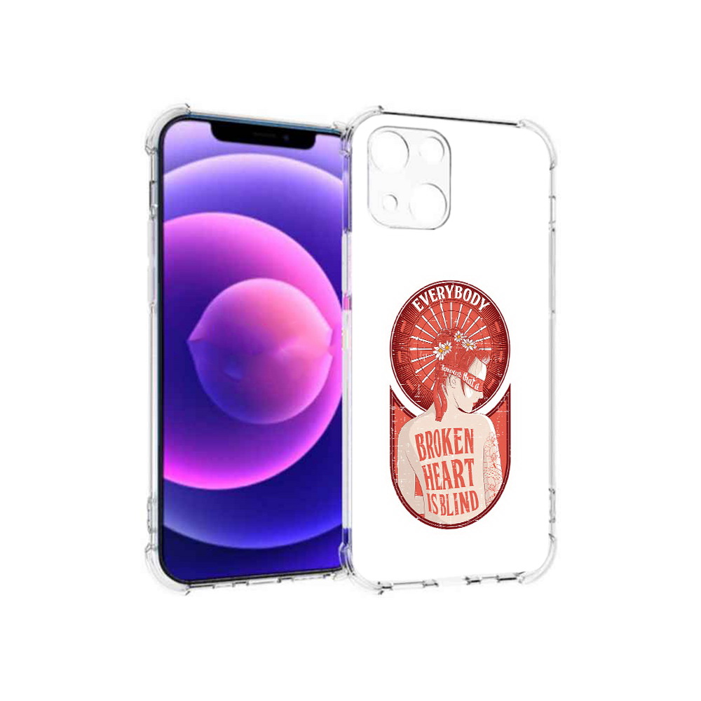 

Чехол MyPads Tocco для Apple iPhone 13 mini девушка разбитое сердце (PT162959.608.310), Прозрачный, Tocco