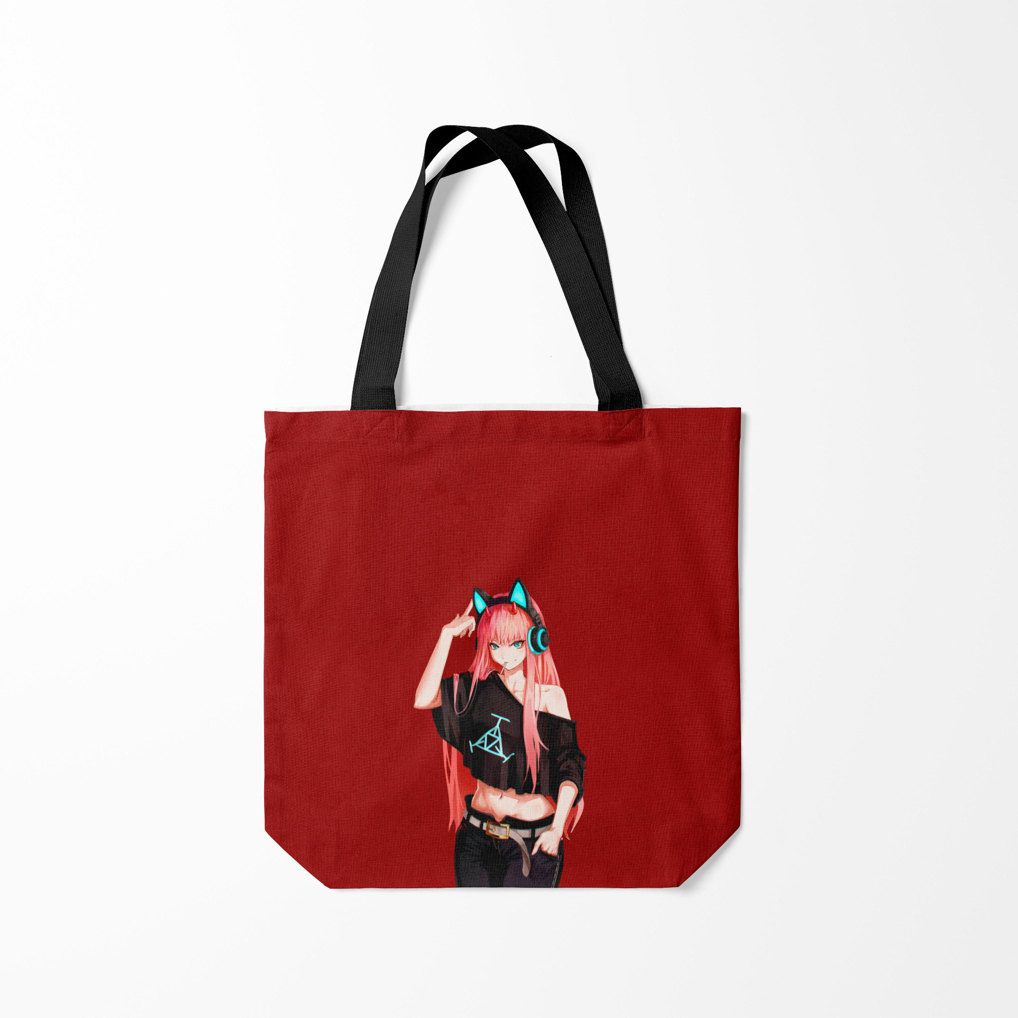 

Сумка шoппер унисекс Burnettie Zero Two в наушниках, красный, Zero Two в наушниках