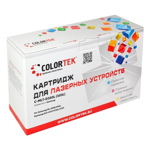 фото Тонер-картридж для лазерного принтера colortek c-mlt-d103l черный, совместимый