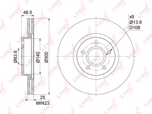 

Диск тормозной передний Ford Focus C-MAX/Focus II/Focus II Turnier 03>18 Volvo C30/S40 II/