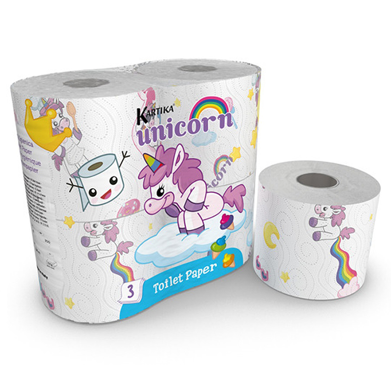 Туалетная бумага World Cart Единорог с рисунком Kartika Collection 3 слоя 4 рул 200 л это мой единорог