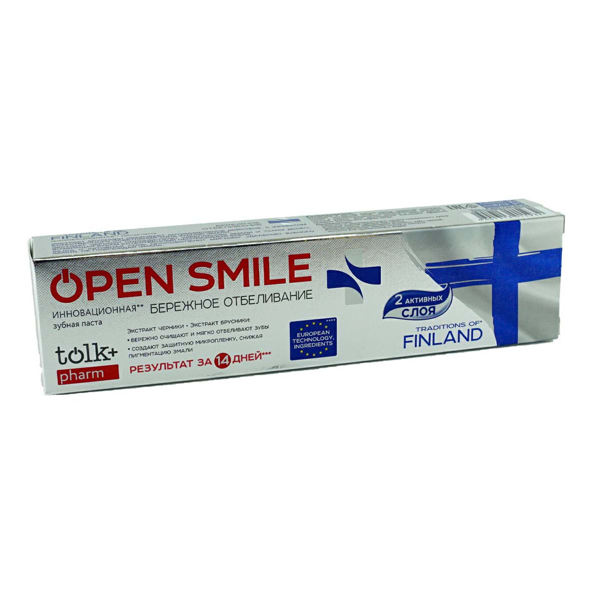 фото Зубная паста tolk pharm open smile traditions of finland бережное отбеливание 100 г