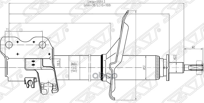 

Стойка Передняя Nissan X-Trail 00-07 Rh (правый) Sat арт. ST-54302-8H725