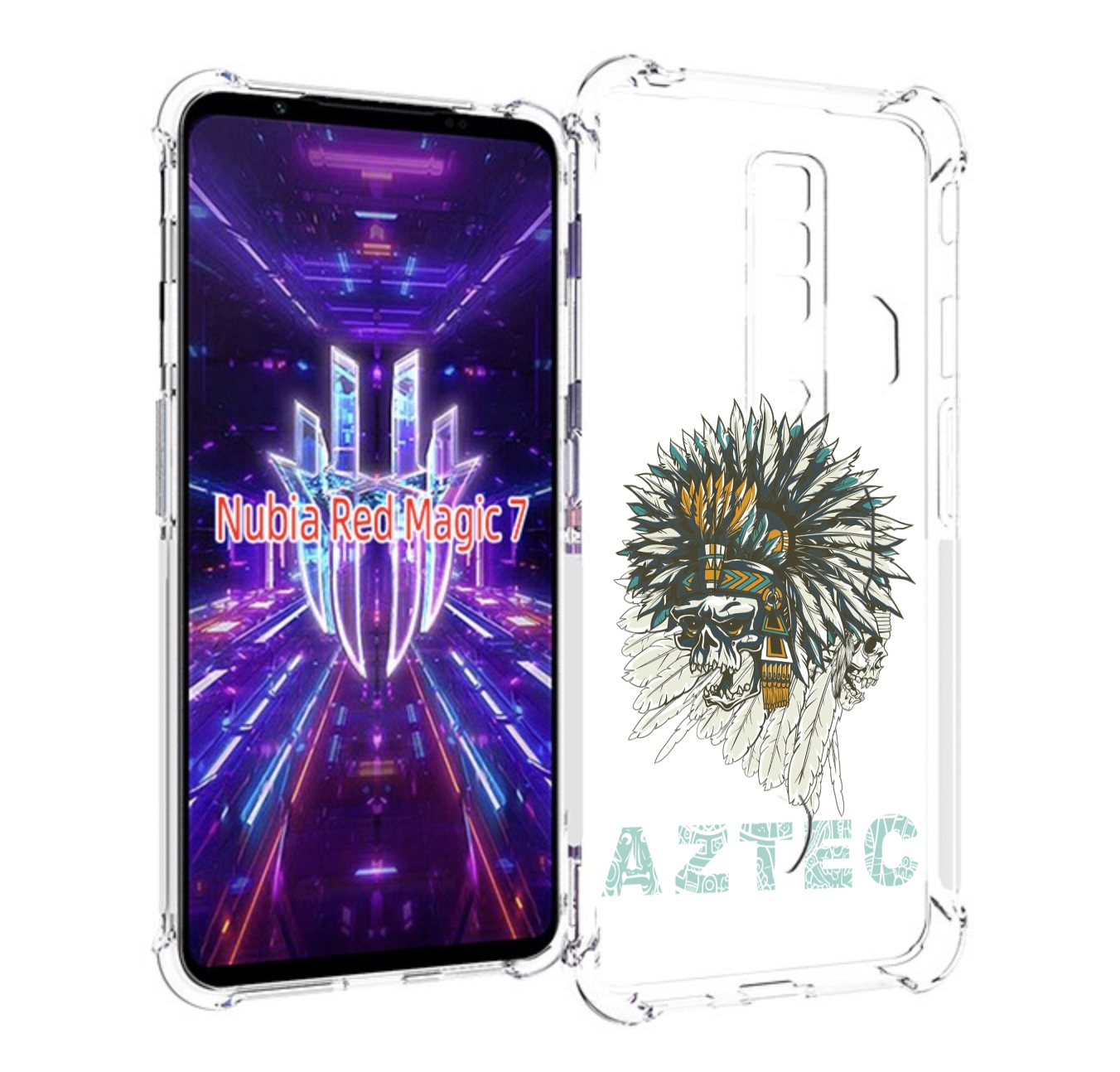 

Чехол MyPads скелет индеец для ZTE Nubia Red Magic 7, Прозрачный, Tocco