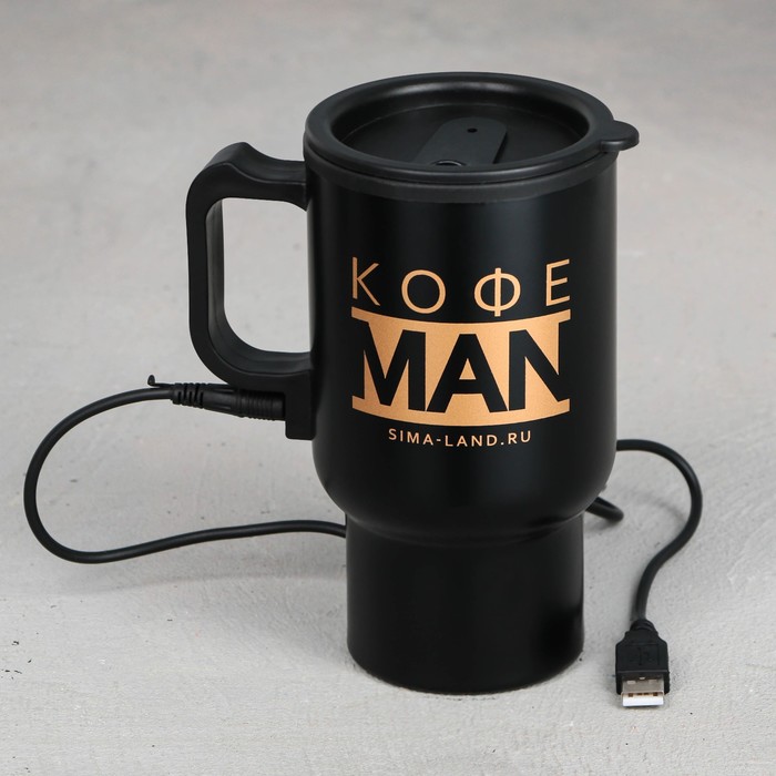 

Термокружка с USB «Кофе man», 450 мл, Черный