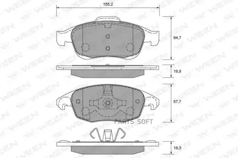 

Тормозные колодки WEEN передние для Citroen C4 II, DS4, DS5, Berlingo, C4 Piccasso 1512629