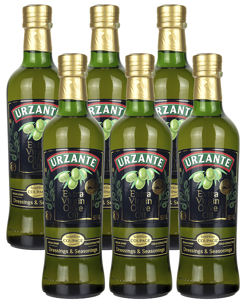Масло оливковое Urzante Extra Virgin, 6 шт по 0,5 л