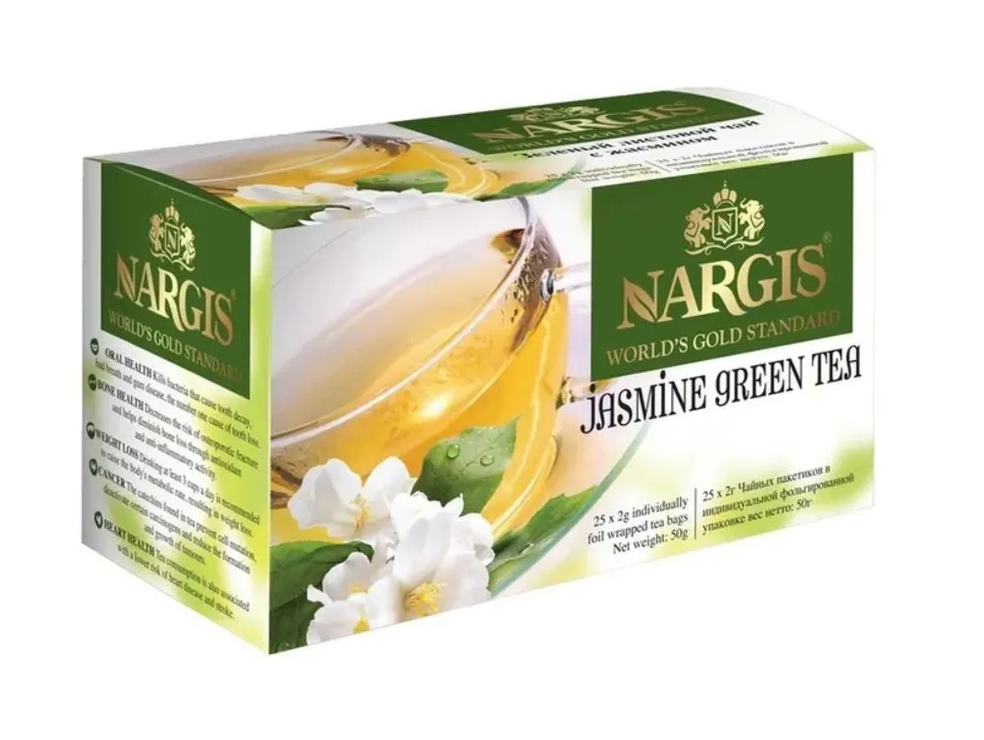 

Чай зеленый Nargis в пакетиках Green Jasmine, 25 пак, 50 г