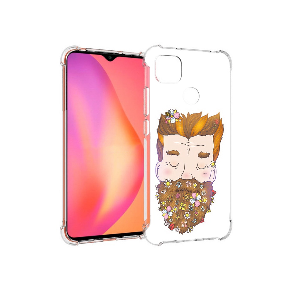 Чехол MyPads Tocco для Xiaomi Redmi 9C мужчина с цветами в бороде (PT152115.265.489)