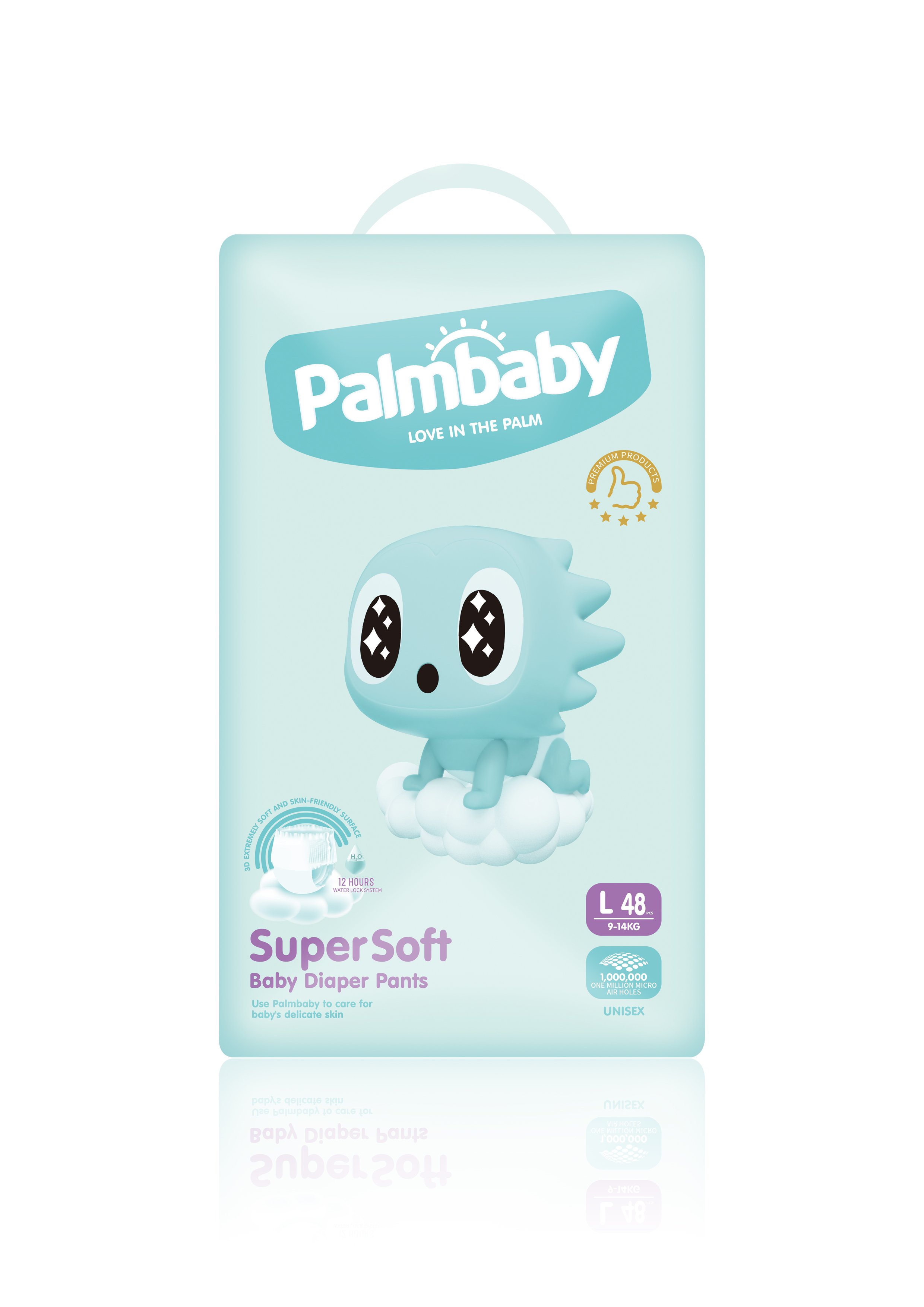 фото Подгузники-трусики детские palmbaby super soft premium l 9-14кг, 48 шт