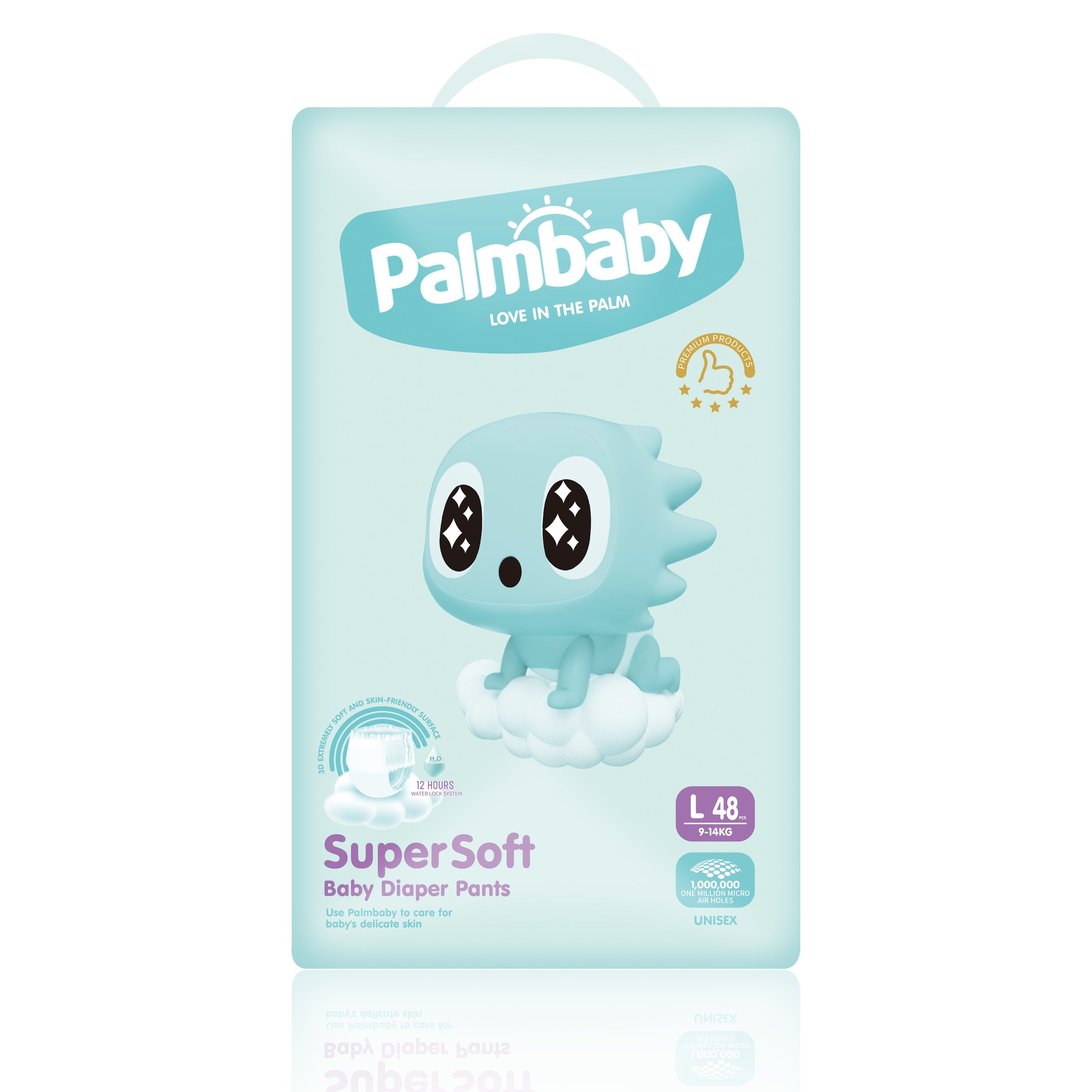 фото Подгузники-трусики детские palmbaby super soft premium l 9-14кг, 48 шт