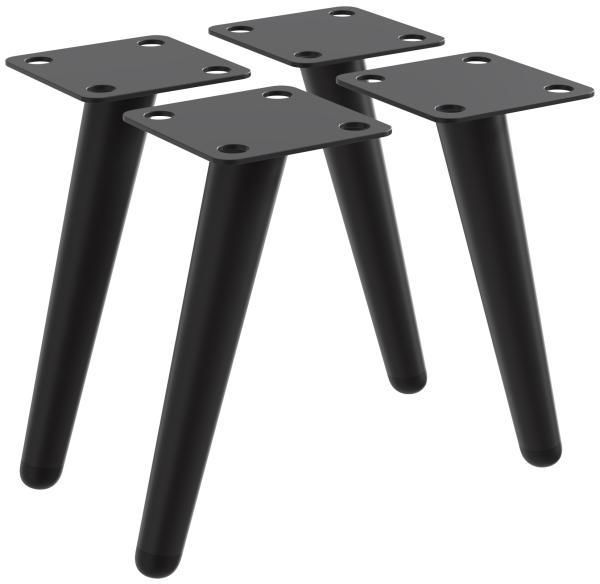 Ножки для мебели с наклоном МЕБЕЛЬДАМ НН100 25 см 4 шт. (Черный)