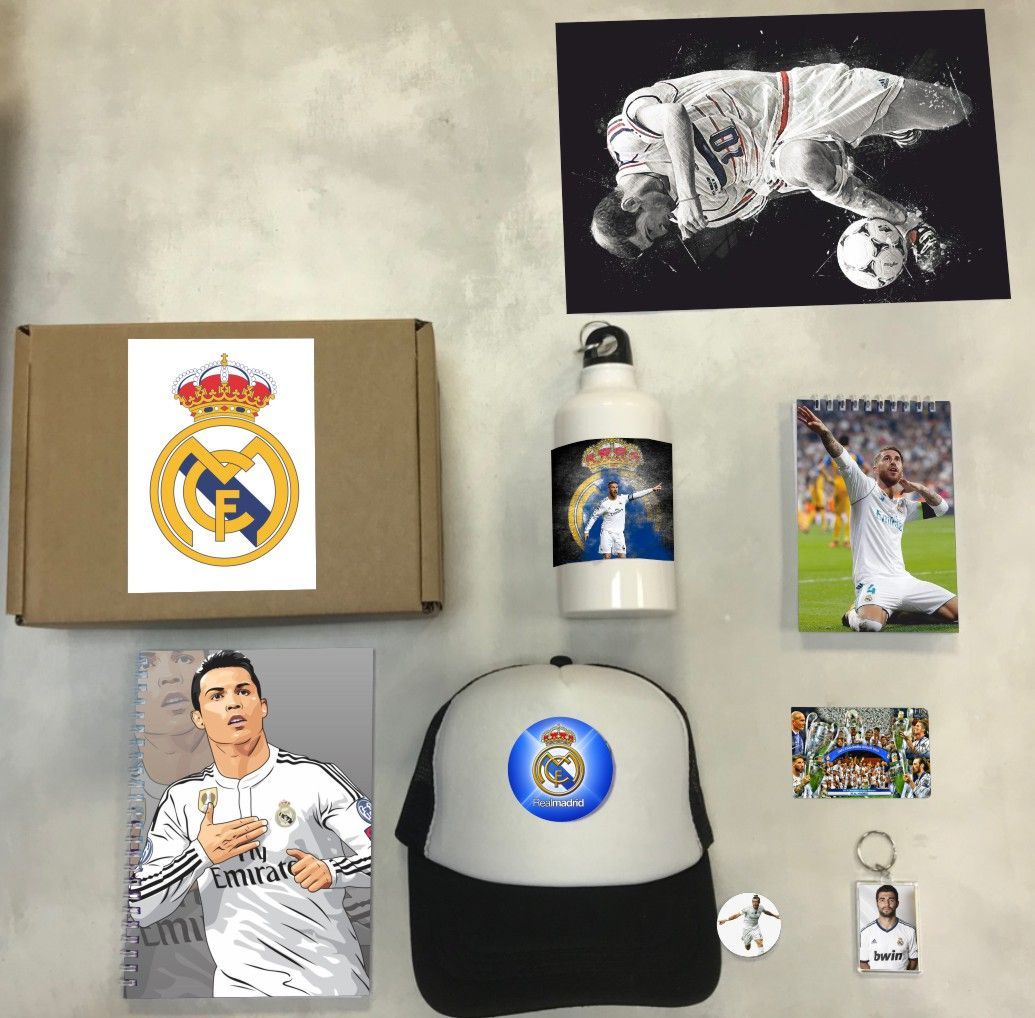 

Бокс с подарком Реал Мадрид, Real Madrid Club 8, бокс-реал-8, 8 предметов, Бежевый, Реал Мадрид, Real Madrid Club 8