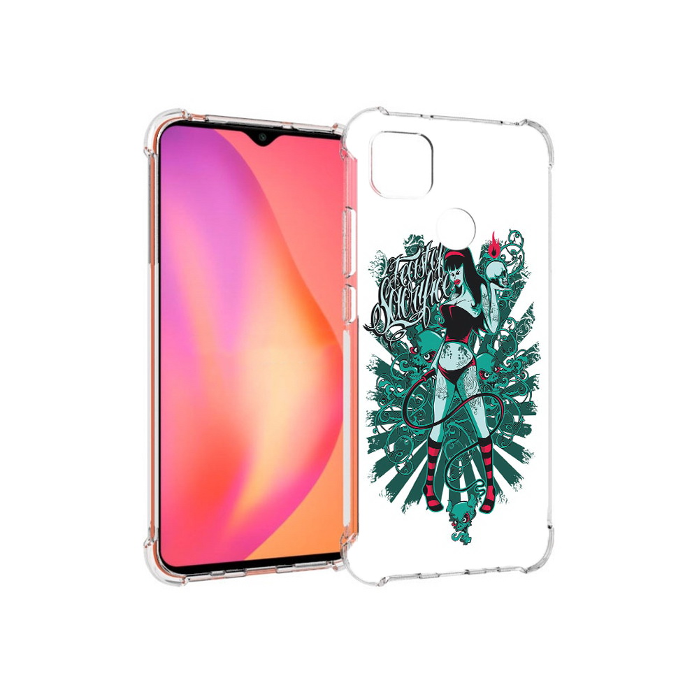 

Чехол MyPads Tocco для Xiaomi Redmi 9C нарисованная девушка в татуировках, Прозрачный, Tocco