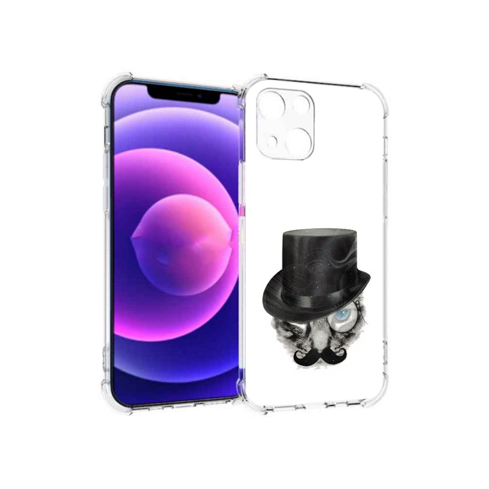 

Чехол MyPads Tocco для Apple iPhone 13 mini интелегентный кот (PT162959.608.378), Прозрачный, Tocco