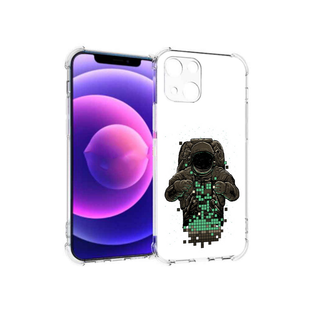 

Чехол MyPads Tocco для Apple iPhone 13 mini космонавт с пикселями (PT162959.608.394), Прозрачный, Tocco