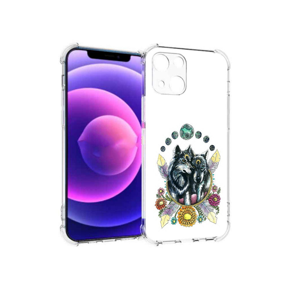 

Чехол MyPads Tocco для Apple iPhone 13 mini красивые волки абстракция (PT162959.608.408), Прозрачный, Tocco