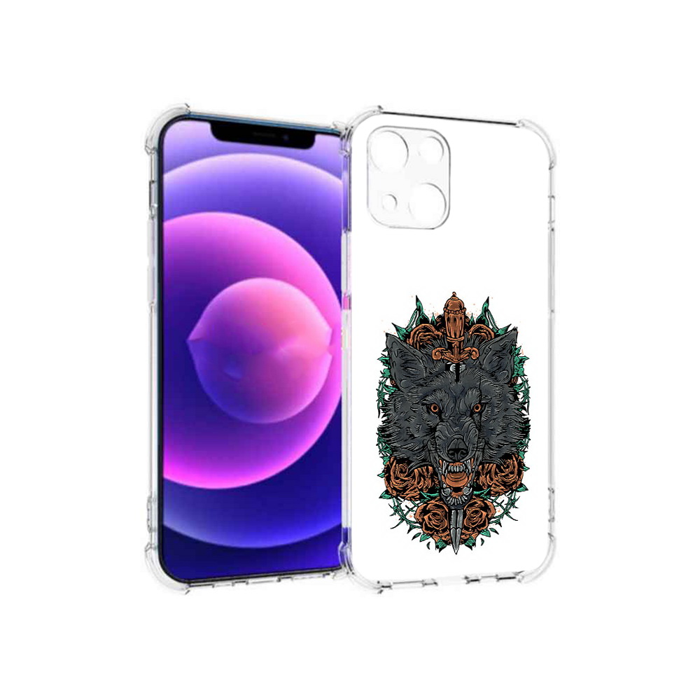

Чехол MyPads Tocco для Apple iPhone 13 mini красивый злой волк (PT162959.608.409), Прозрачный, Tocco