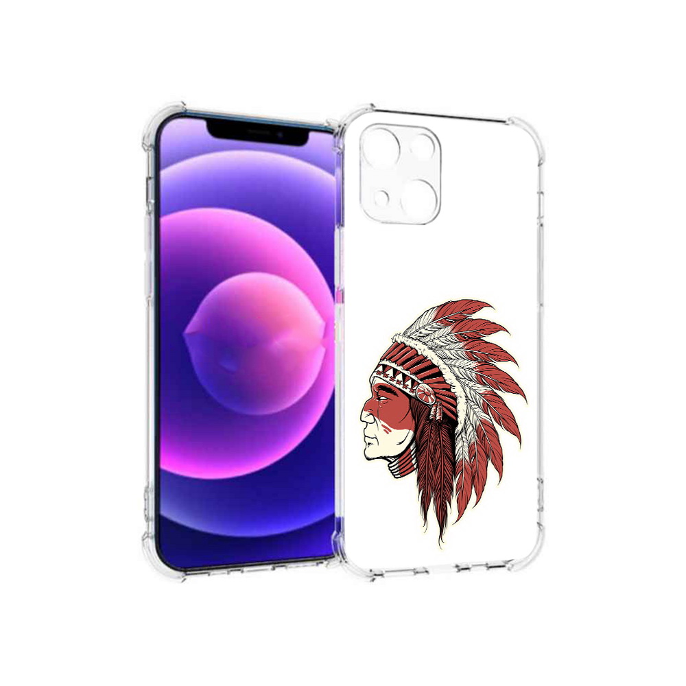 

Чехол MyPads Tocco для Apple iPhone 13 mini красный индеец (PT162959.608.411), Прозрачный, Tocco