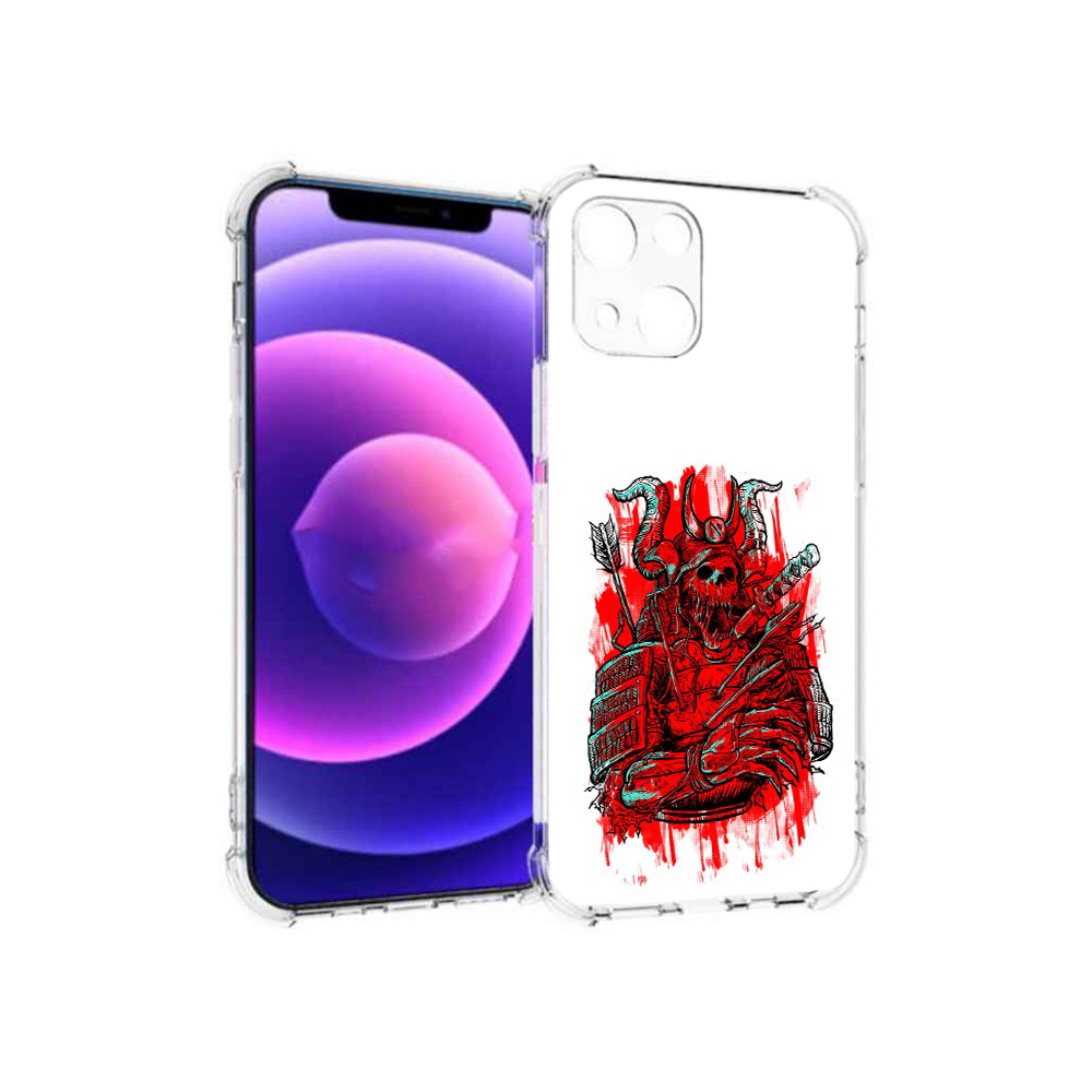 

Чехол MyPads Tocco для Apple iPhone 13 mini красный скелет воин (PT162959.608.413), Прозрачный, Tocco