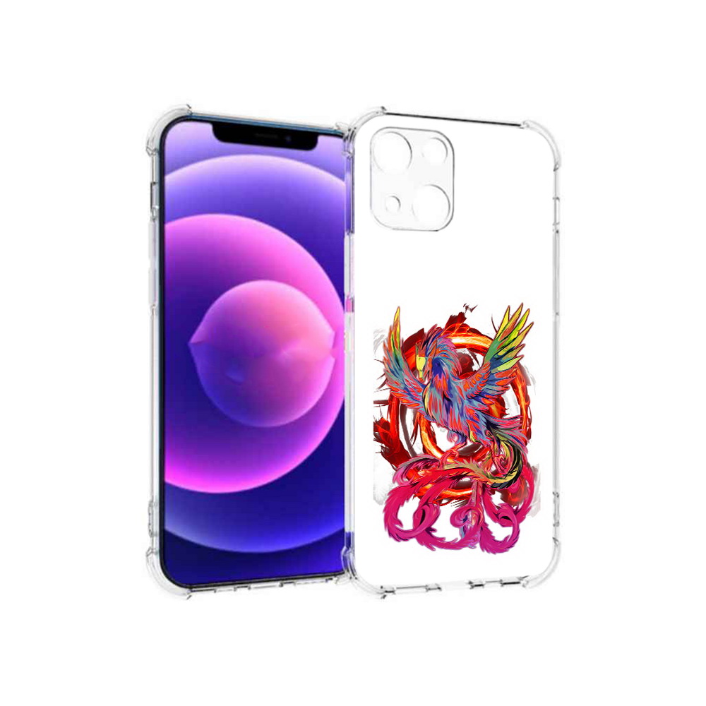 

Чехол MyPads Tocco для Apple iPhone 13 mini красочный феникс (PT162959.608.414), Прозрачный, Tocco