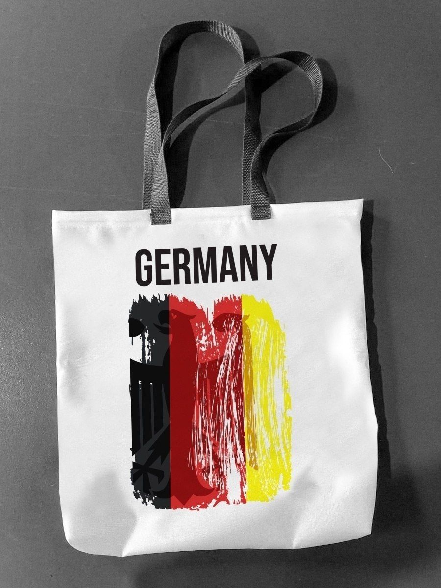 Сумка шоппер женская NoBrand Флаг Германии, белый