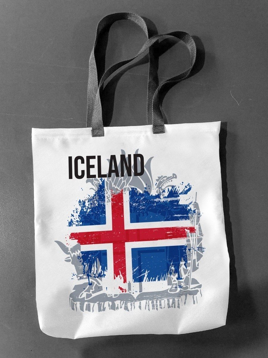 Сумка шоппер женская NoBrand Флаг Исландии, белый