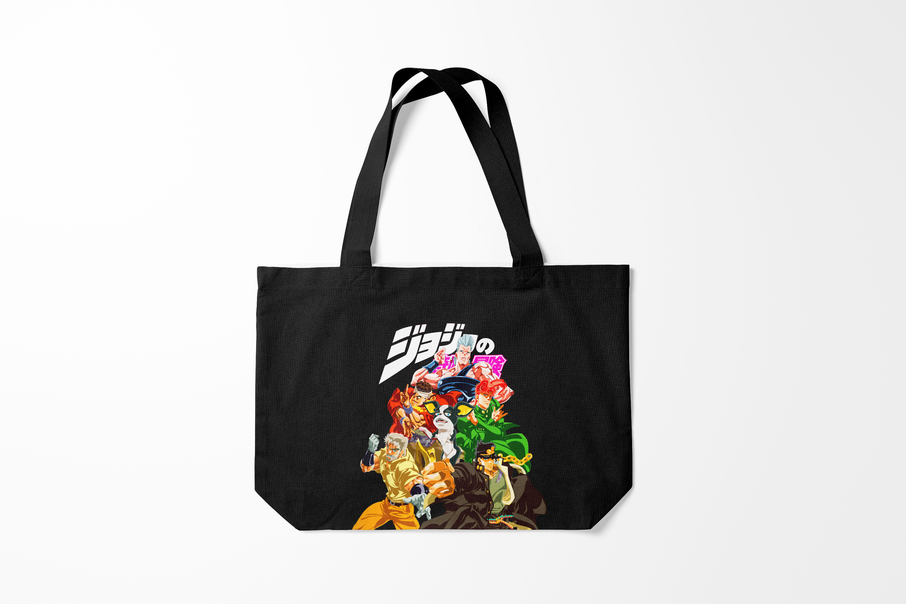 

Сумка шoппер унисекс Burnettie JoJo Bizarre Adventure герои на черном, черный, JoJo Bizarre Adventure герои на черном