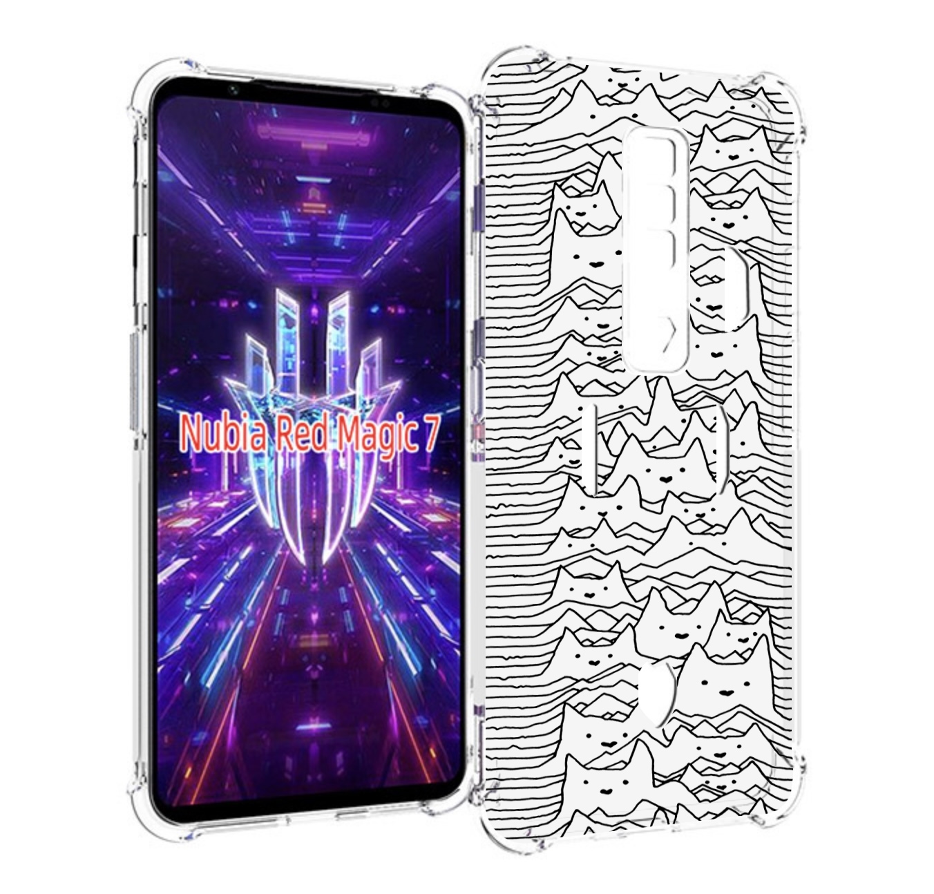 

Чехол MyPads черно белые коты 3D для ZTE Nubia Red Magic 7, Прозрачный, Tocco